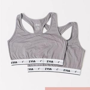 ZYIA Gray Comfort Racer Bra 2-Pack (NWT; size L)